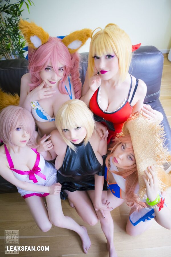 Hidori, Mikomi, Virtual, Tom &amp;amp; Yuzupyon - Mash, Saber, Nero &amp;amp; Tamamo (Fate Grand Order) - 0